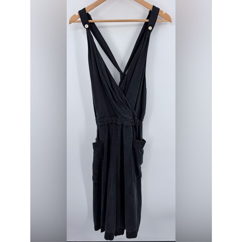 Anthropologie Elevenses sable wide leg cropped jumpsuit black women’s 6